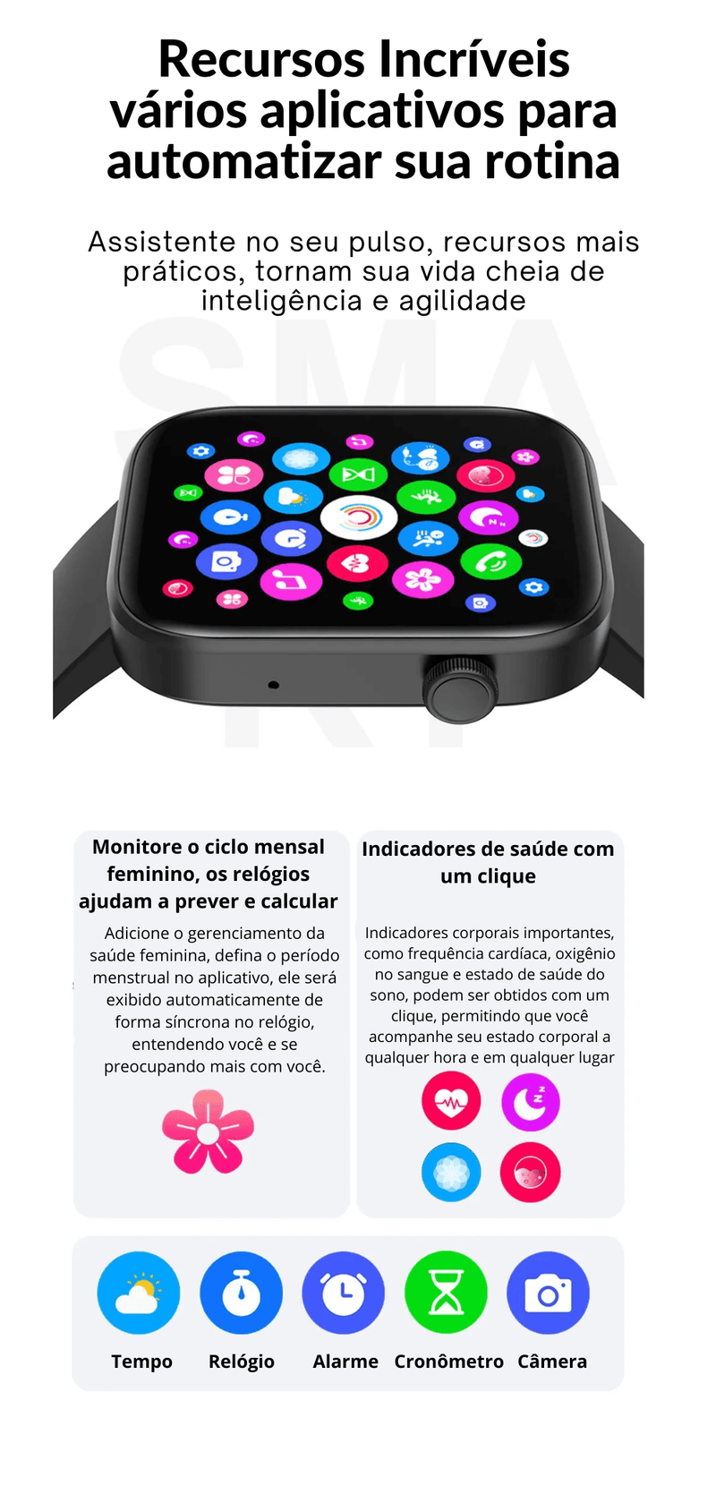 Smartwatch COLMI-P71 Unisex , chamada por voz, monitoramento Cardiaco... - BrasBest