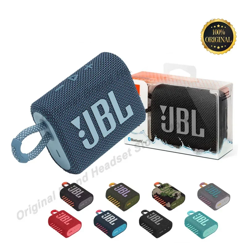 JBL-GO3 Alto-falante Bluetooth sem fio, portátil, impermeável, ao ar livre, es