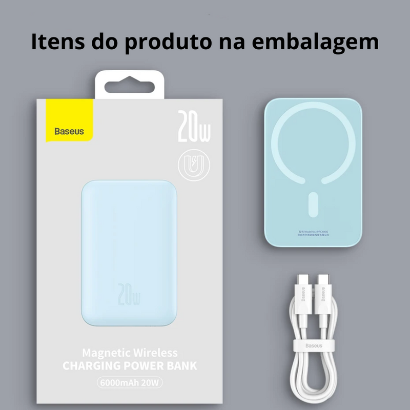 Powerbank Baseus Magnético, uma Bateria Externa Sem Fios com Tecnologia Magsafe