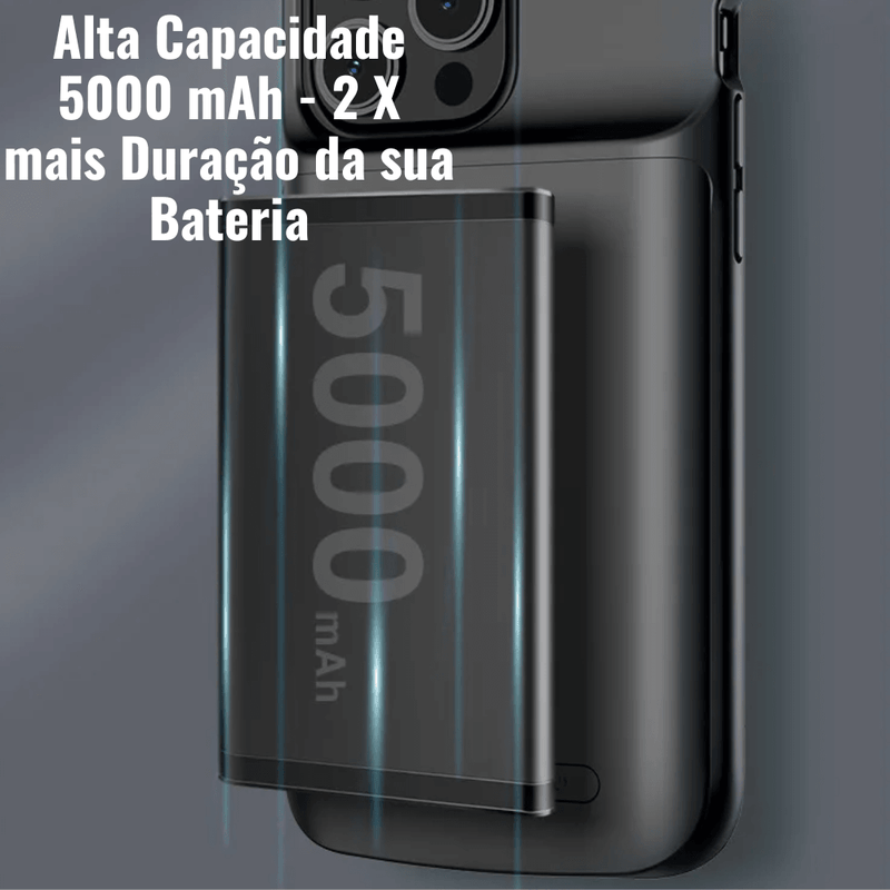 Capinha Com Bateria inteligente para iPhone - Smart Battery Case - Power Bank - BrasBest