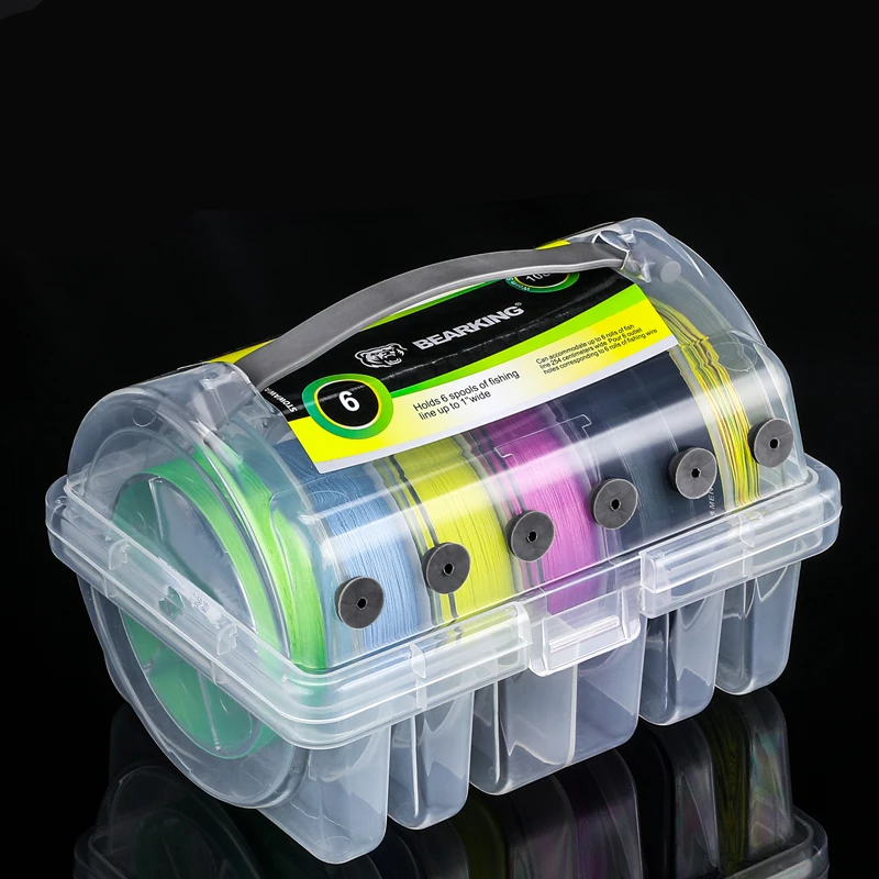 Caixa Porta Linha de Pesca, Tackle Box BEARKING - Distribuidor com 6 Compartimentos Dupla Face, Acessórios de Pesca Organizados