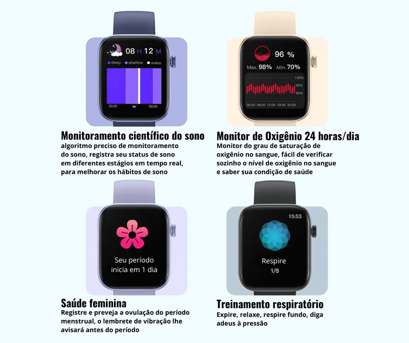 Smartwatch COLMI-P71 Unisex , chamada por voz, monitoramento Cardiaco... - BrasBest