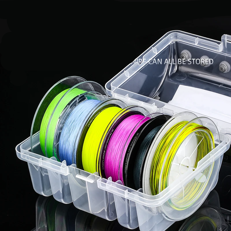 Caixa Porta Linha de Pesca, Tackle Box BEARKING - Distribuidor com 6 Compartimentos Dupla Face, Acessórios de Pesca Organizados