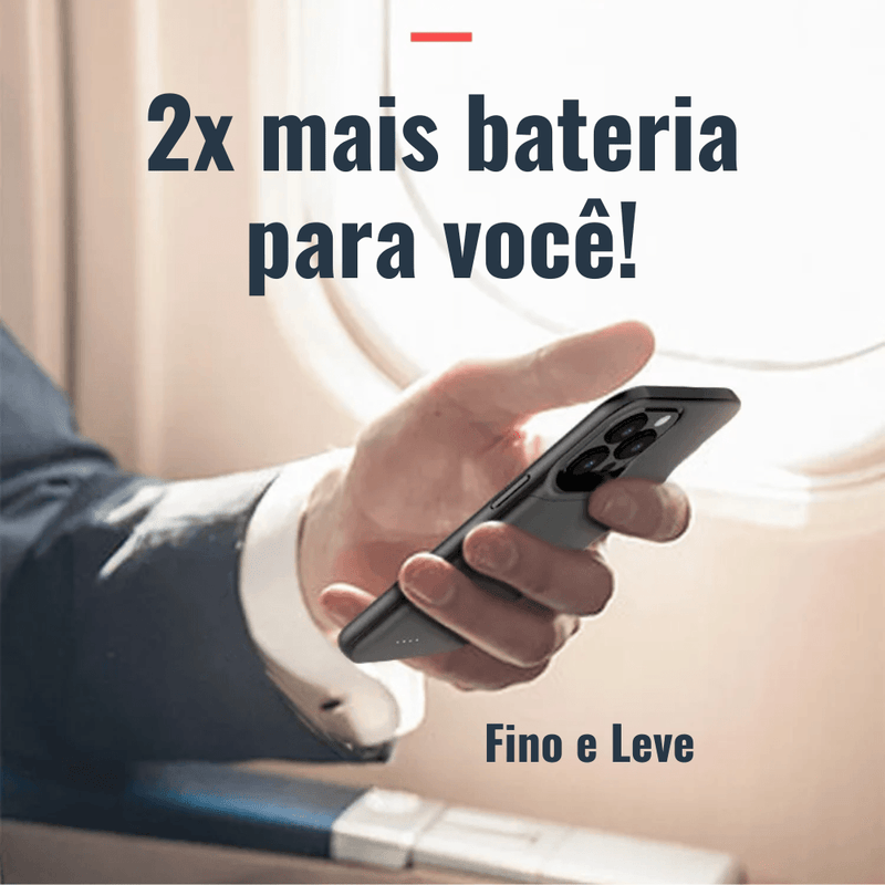 Capinha Com Bateria inteligente para iPhone - Smart Battery Case - Power Bank - BrasBest