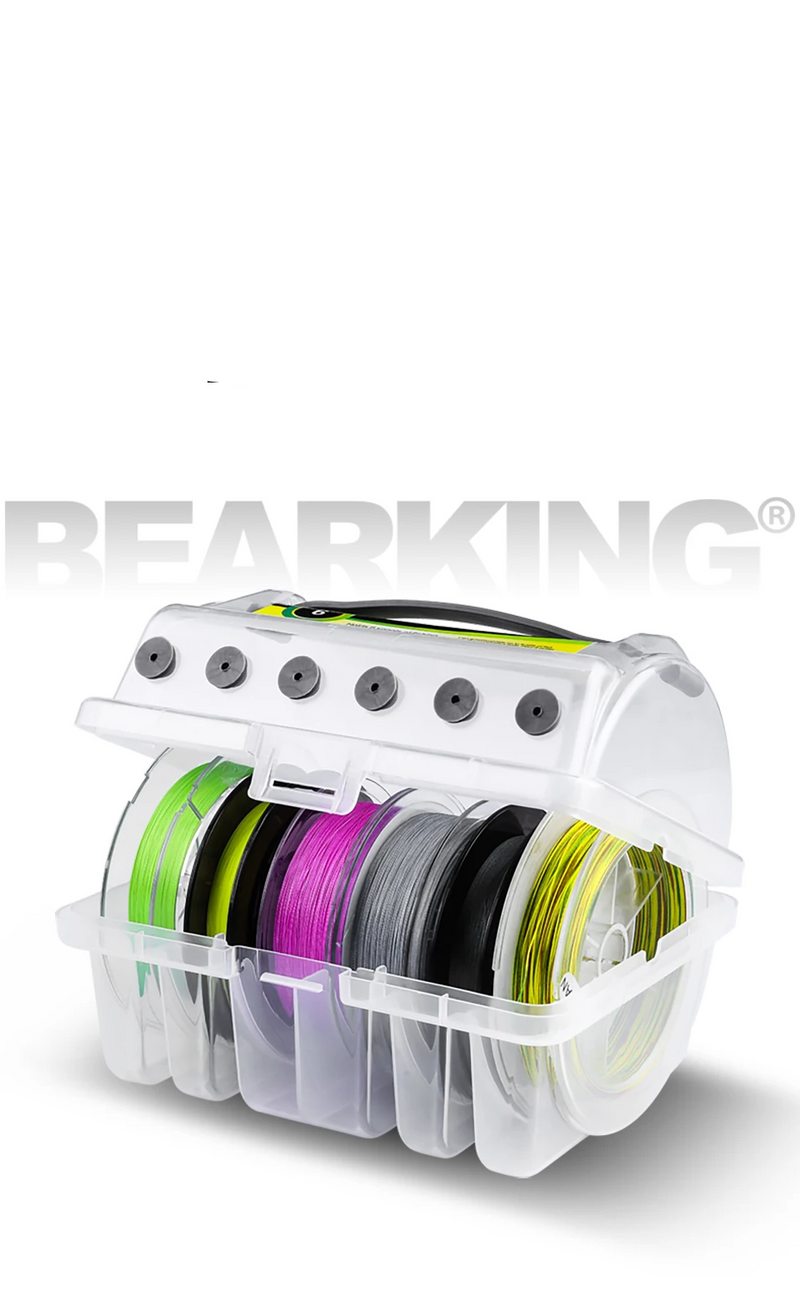 Caixa Porta Linha de Pesca, Tackle Box BEARKING - Distribuidor com 6 Compartimentos Dupla Face, Acessórios de Pesca Organizados