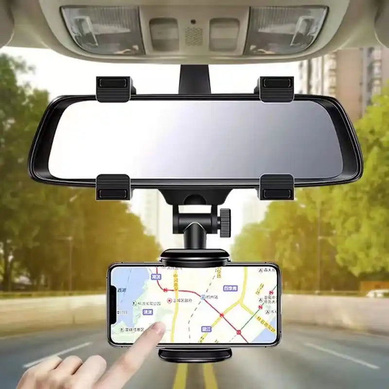 Suporte celular veicular automático encaixado no retrovisor carro caminhão Gps 360° - BrasBest