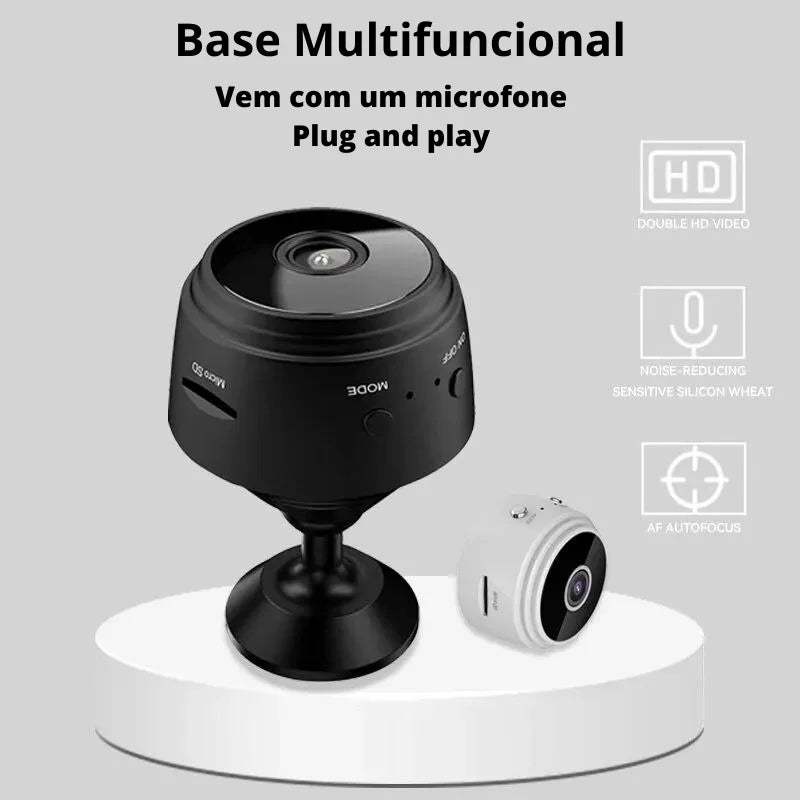 Mini Câmera Inteligente WiFi - Câmera de Vídeo HD 1080P - 4K/2K/1080P/720P com Conectividade WiFi