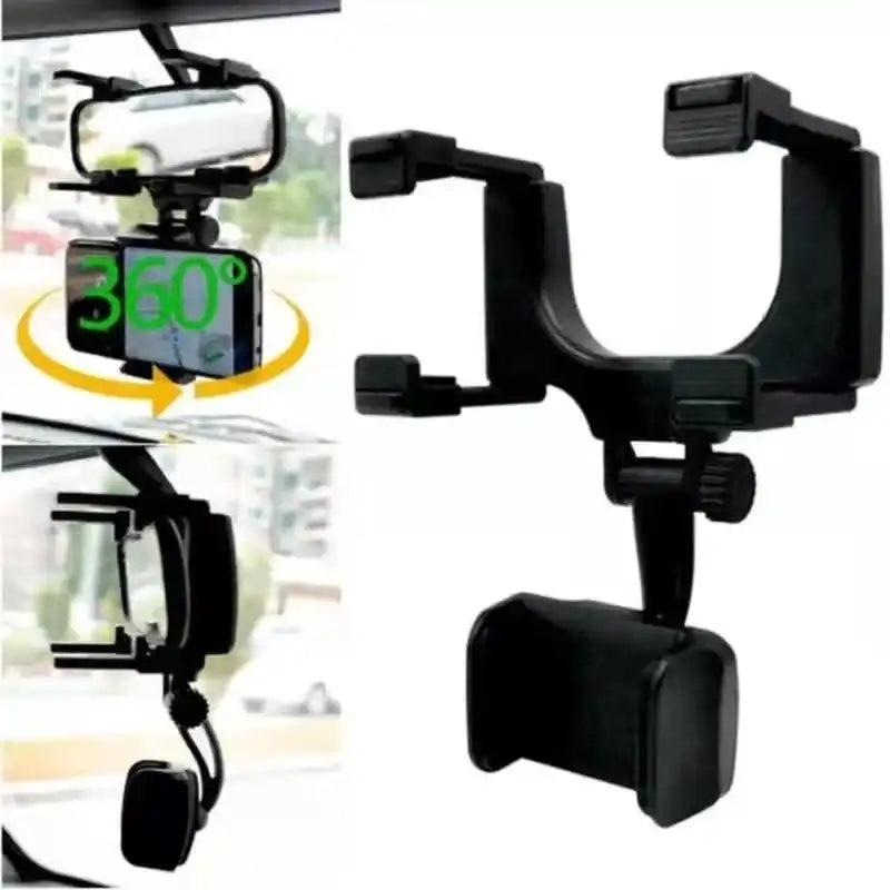 Suporte celular veicular automático encaixado no retrovisor carro caminhão Gps 360° - BrasBest