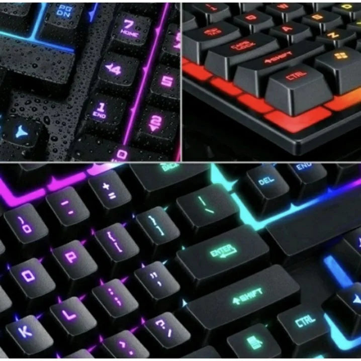 Teclado Gamer semi-mecânico, PC Original, RGB LED retroiluminado, PC