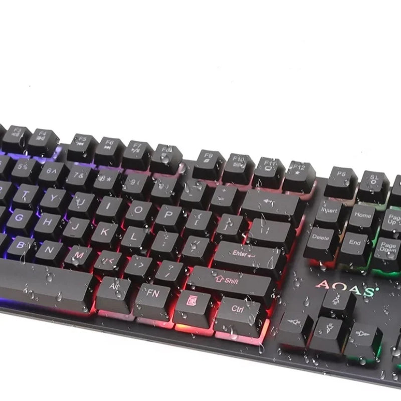 Teclado Gamer semi-mecânico, PC Original, RGB LED retroiluminado, PC