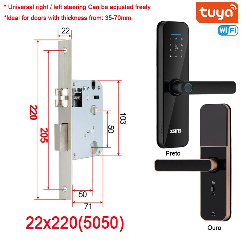 Fechadura Eletrônica Digital wifi com Digital Smart, desbloqueio remoto, Keyles