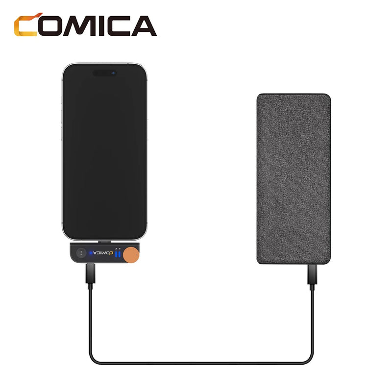 Microfone de Lapela Comica Vimo S 2.4G Sem Fio - Compacto com Estojo de Carregamento