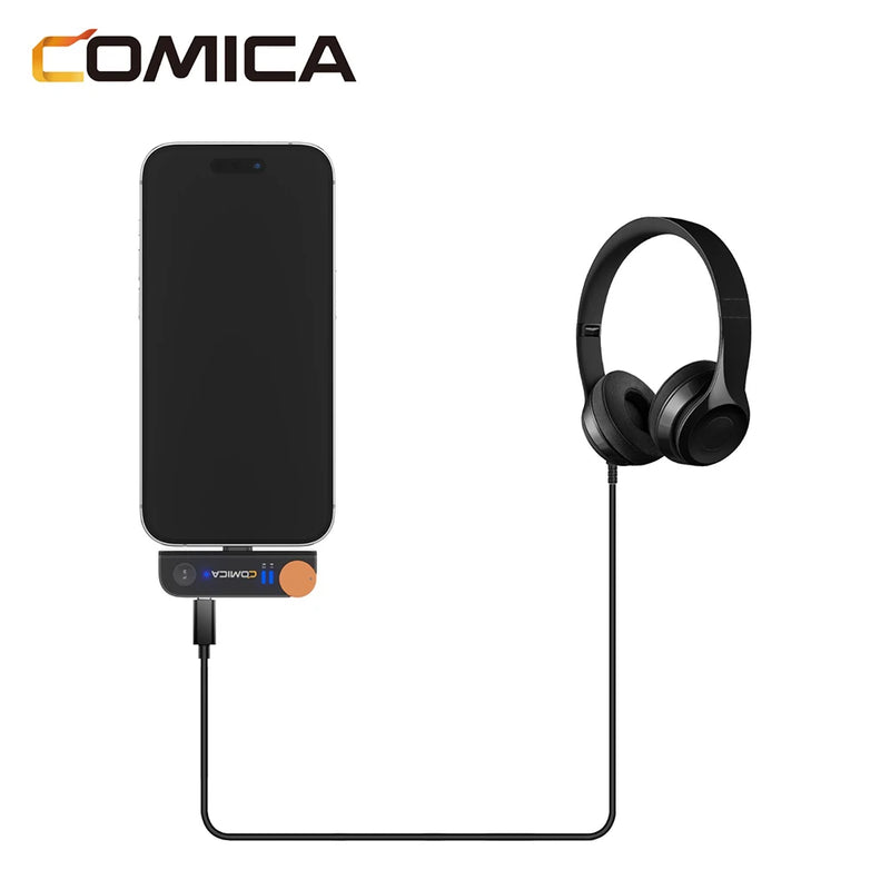 Microfone de Lapela Comica Vimo S 2.4G Sem Fio - Compacto com Estojo de Carregamento