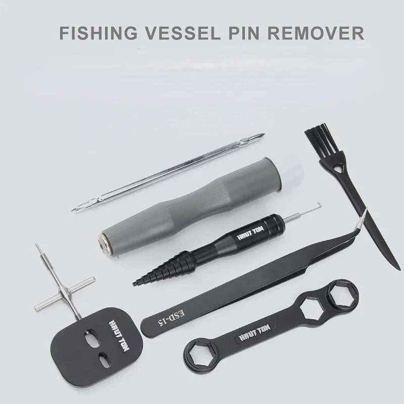 kit Manutenção de Carretilhas de pesca, removedor de pino de rolamento de carretel, Chave Multifuncional, Chave De Fenda, Pinças, Ferramenta de Manutenção, 4 pcs, 5 pcs, 6pcs - BrasBest