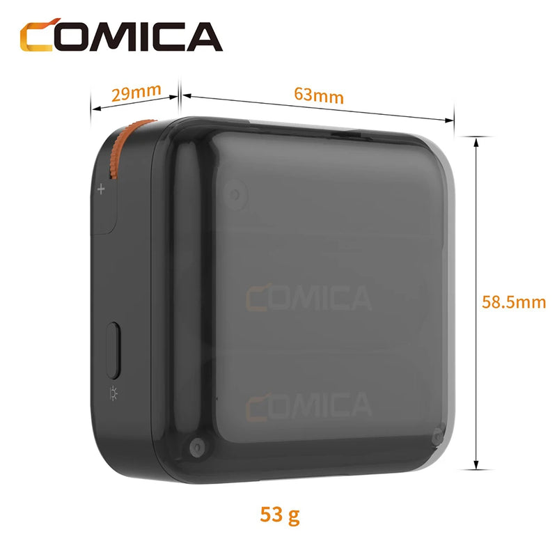 Microfone de Lapela Comica Vimo S 2.4G Sem Fio - Compacto com Estojo de Carregamento