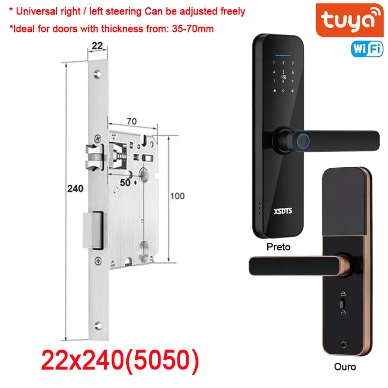 Fechadura Eletrônica Digital wifi com Digital Smart, desbloqueio remoto, Keyles