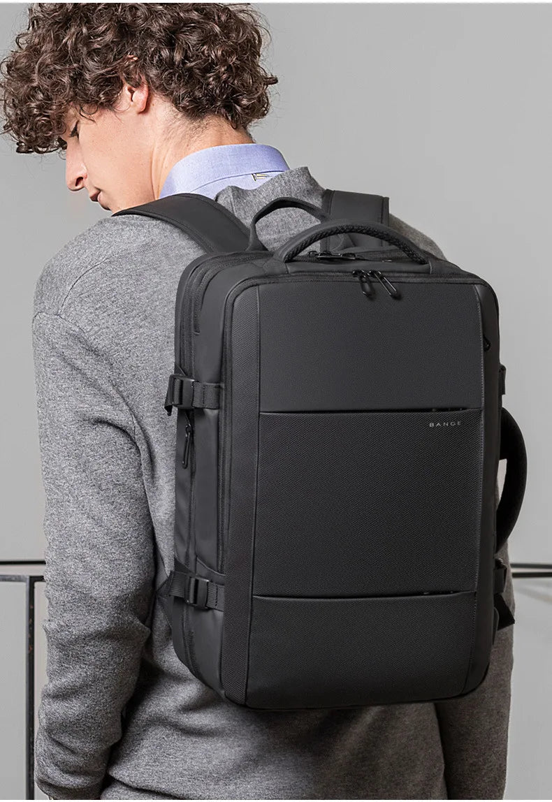 Mochila de Viagem com carregador USB Expansível para Homens, Mala para Viajem Grande Capacidade, Impermeável, Para Laptop até 17.3 Polegadas - BrasBest