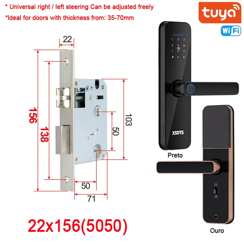 Fechadura Eletrônica Digital wifi com Digital Smart, desbloqueio remoto, Keyles