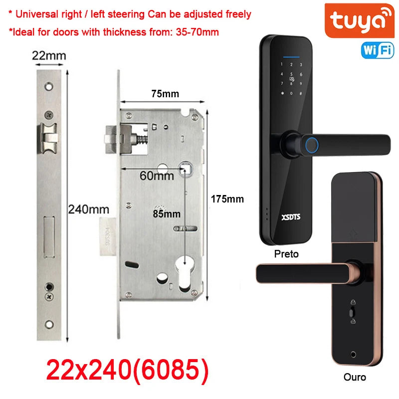 Fechadura Eletrônica Digital wifi com Digital Smart, desbloqueio remoto, Keyles