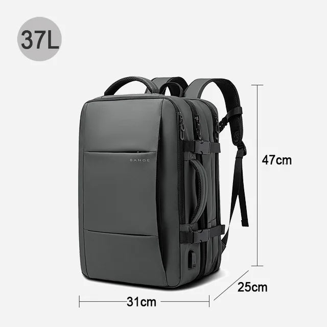 Mochila de Viagem com carregador USB Expansível para Homens, Mala para Viajem Grande Capacidade, Impermeável, Para Laptop até 17.3 Polegadas - BrasBest