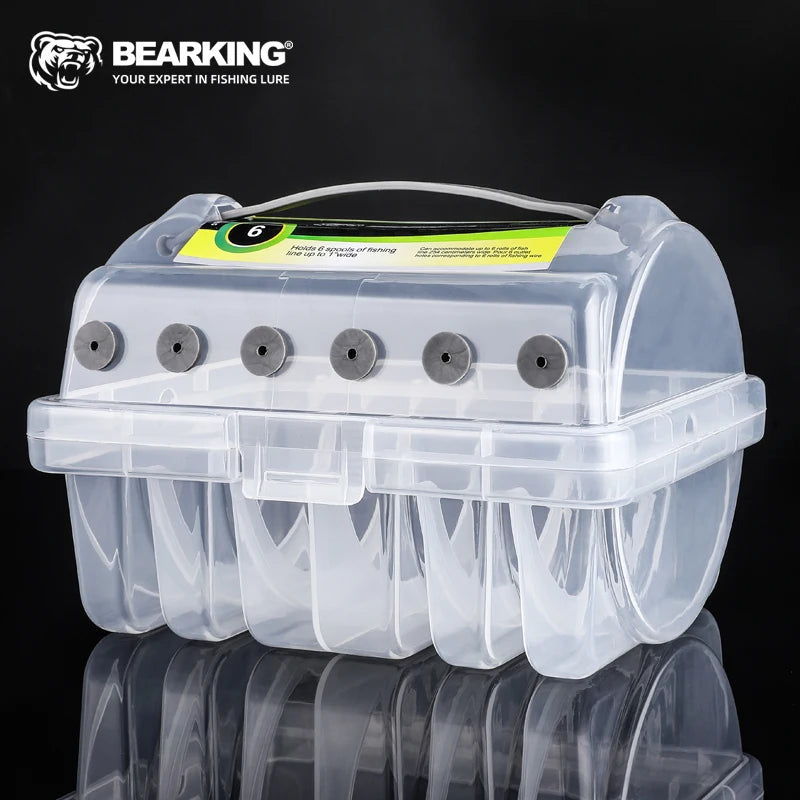 Caixa Porta Linha de Pesca, Tackle Box BEARKING - Distribuidor com 6 Compartimentos Dupla Face, Acessórios de Pesca Organizados