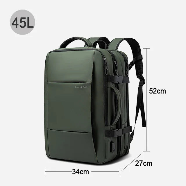 Mochila de Viagem com carregador USB Expansível para Homens, Mala para Viajem Grande Capacidade, Impermeável, Para Laptop até 17.3 Polegadas - BrasBest