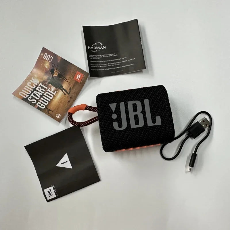 JBL-GO3 Alto-falante Bluetooth sem fio, portátil, impermeável, ao ar livre, es