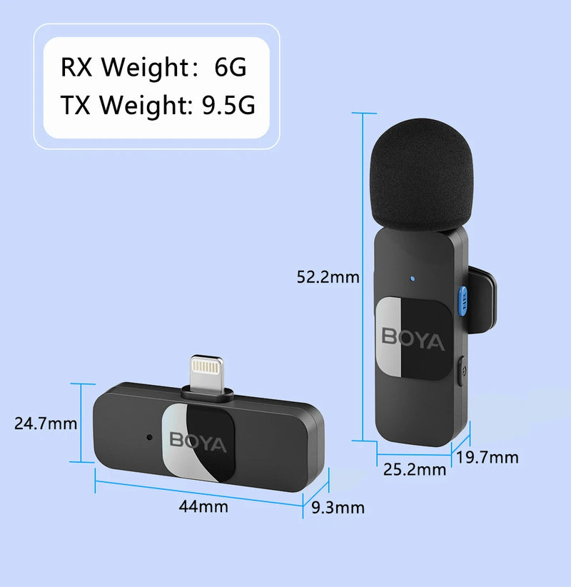 Microfone Sem Fio Profissional Boya BY Lavalier Mini Lapela - Condensador de Alta Qualidade