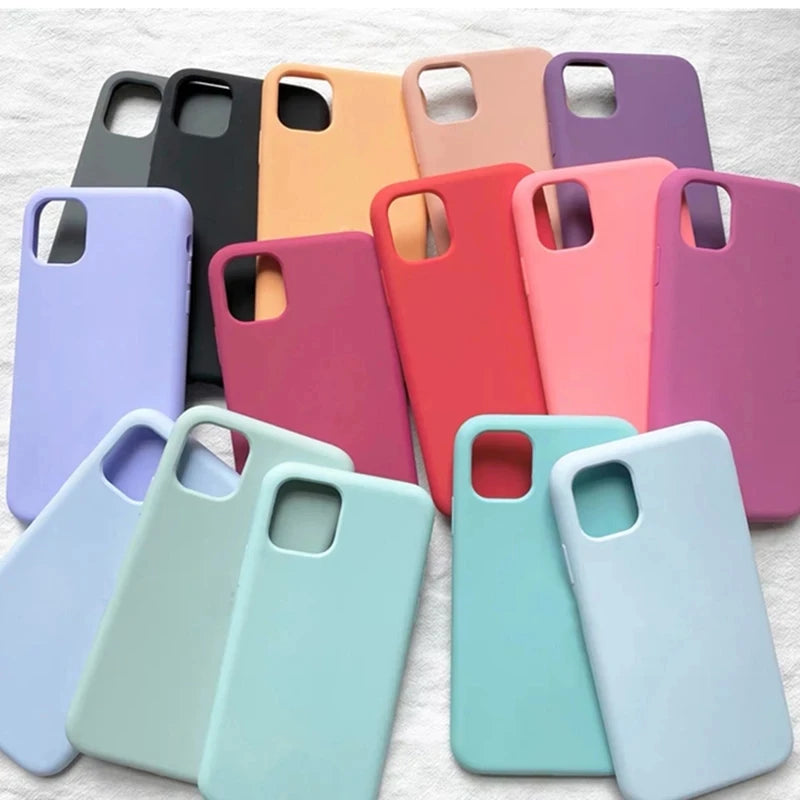 Capinha de silicone para Apple iPhone 11, 12, 13, 14, 15 Pro Max, X, XS, XR - BrasBest