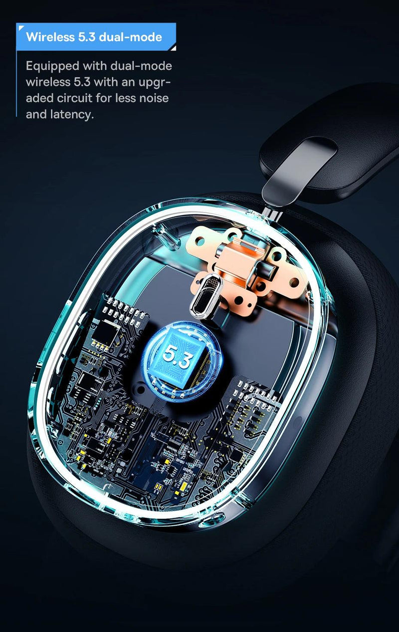 Headphone Baseus-Wireless Gaming com microfone, Bluetooth 5.3 - BrasBest