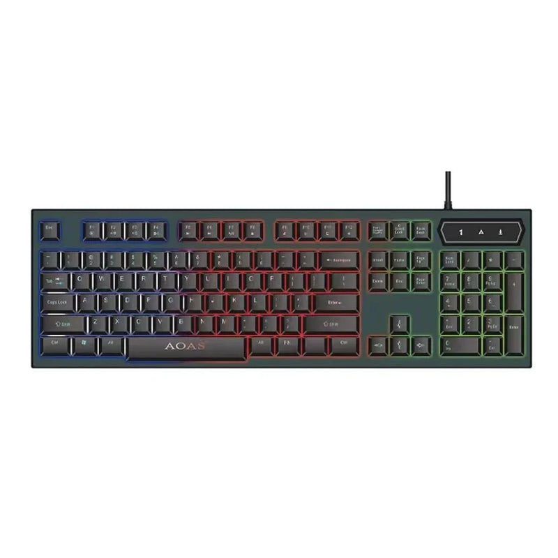 Teclado Gamer semi-mecânico, PC Original, RGB LED retroiluminado, PC