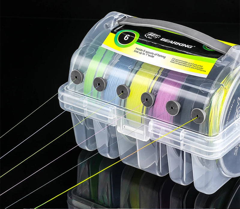 Caixa Porta Linha de Pesca, Tackle Box BEARKING - Distribuidor com 6 Compartimentos Dupla Face, Acessórios de Pesca Organizados