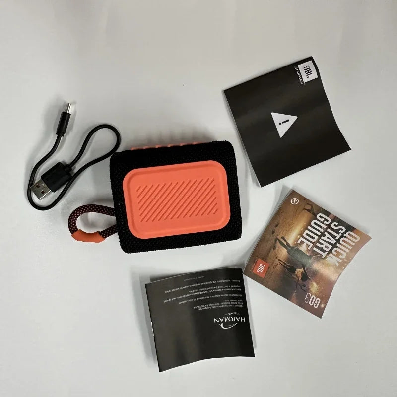 JBL-GO3 Alto-falante Bluetooth sem fio, portátil, impermeável, ao ar livre, es