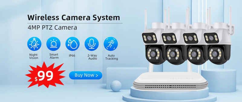 Câmera ICSEE de Vigilância ao Ar Livre 8MP - Lente Dupla/Tela Dupla, Rastreamento Automático AI, Vídeo IP WiFi, PTZ CCTV, Áudio suporte DVR e NVR Intelbras.