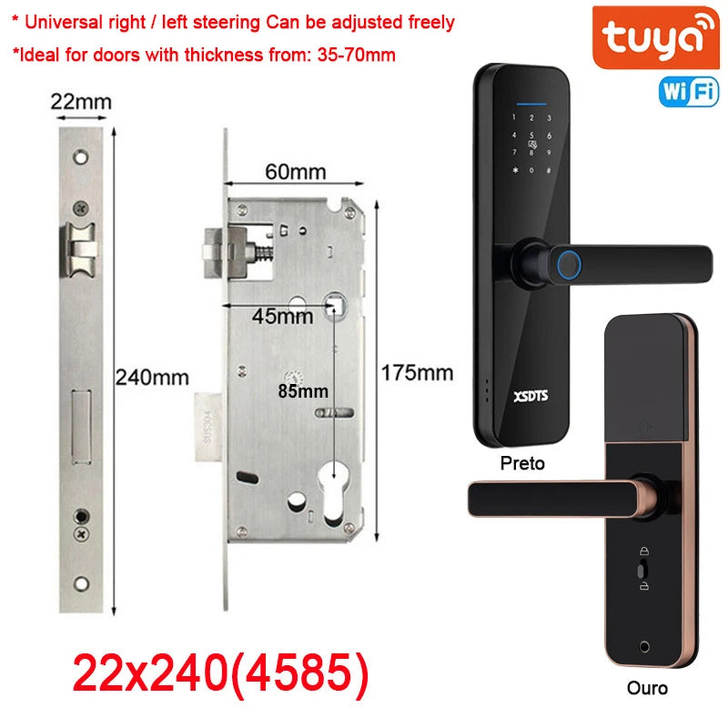 Fechadura Eletrônica Digital wifi com Digital Smart, desbloqueio remoto, Keyles