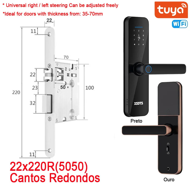 Fechadura Eletrônica Digital wifi com Digital Smart, desbloqueio remoto, Keyles