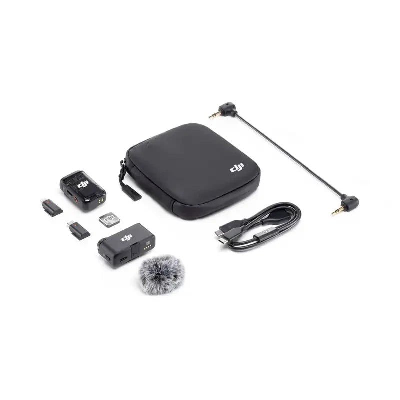 Microfone DJI Mic 2 de Lapela - Conexão Bluetooth Direta, Faixa de 250m (820 pés), 18 Horas de Duração, Transmissor Sem Fio com Cancelamento de Ruído