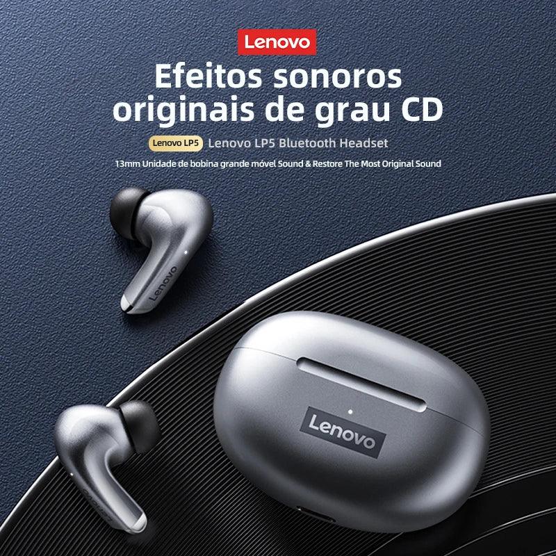 Fones De Ouvido Bluetooth Sem Fio Lenovo-LP5 - BrasBest