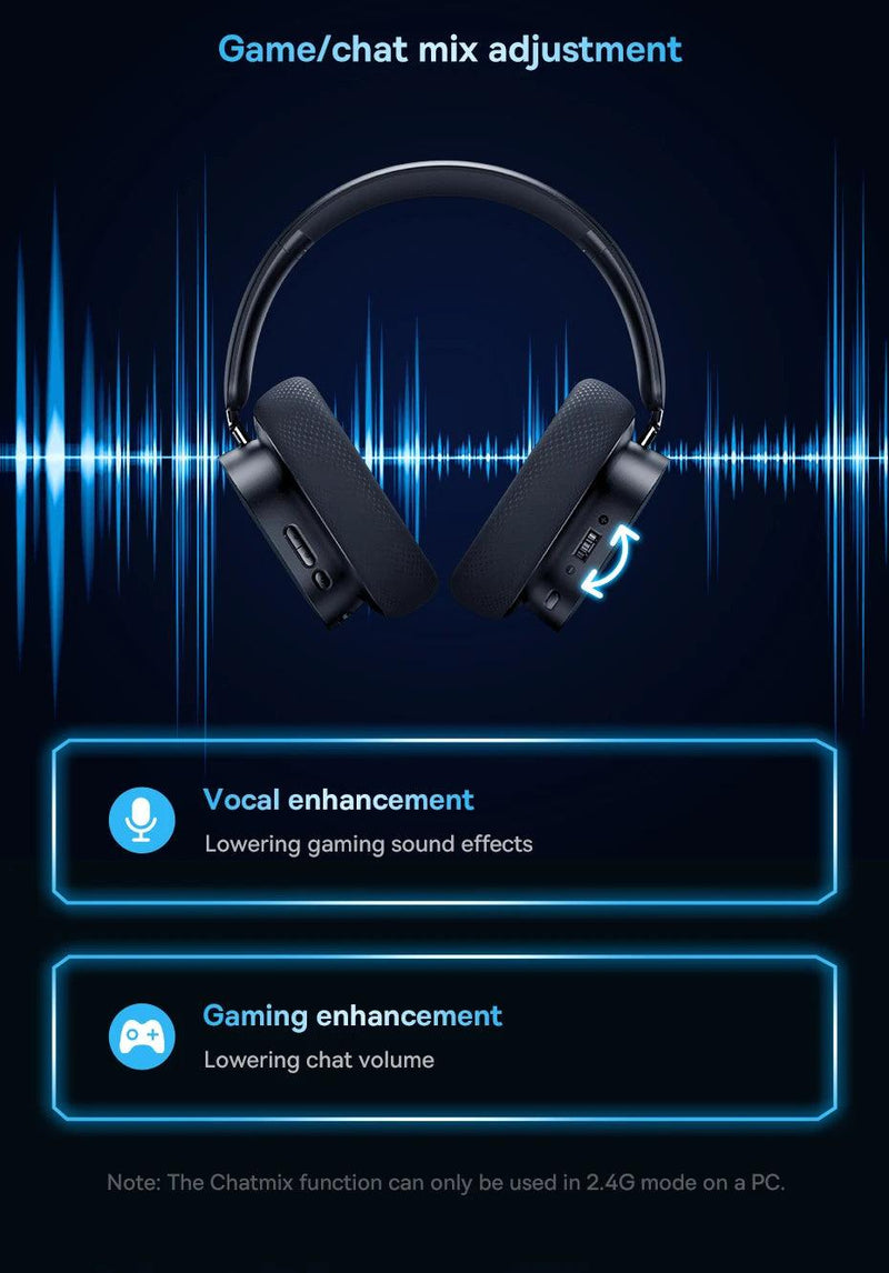 Headphone Baseus-Wireless Gaming com microfone, Bluetooth 5.3 - BrasBest