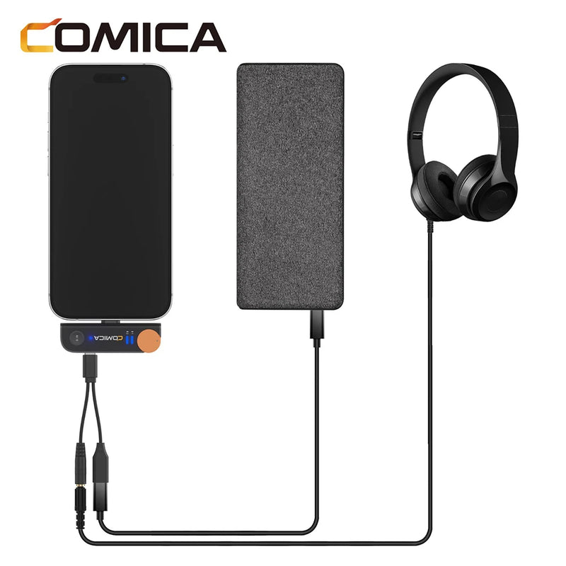 Microfone de Lapela Comica Vimo S 2.4G Sem Fio - Compacto com Estojo de Carregamento