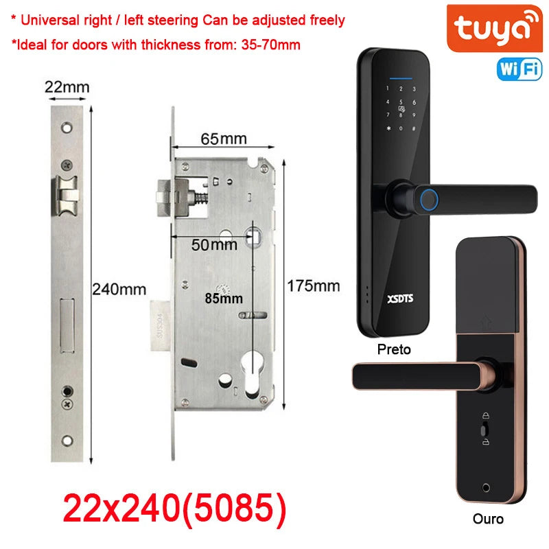 Fechadura Eletrônica Digital wifi com Digital Smart, desbloqueio remoto, Keyles