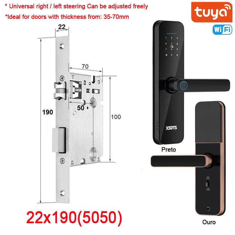 Fechadura Eletrônica Digital wifi com Digital Smart, desbloqueio remoto, Keyles