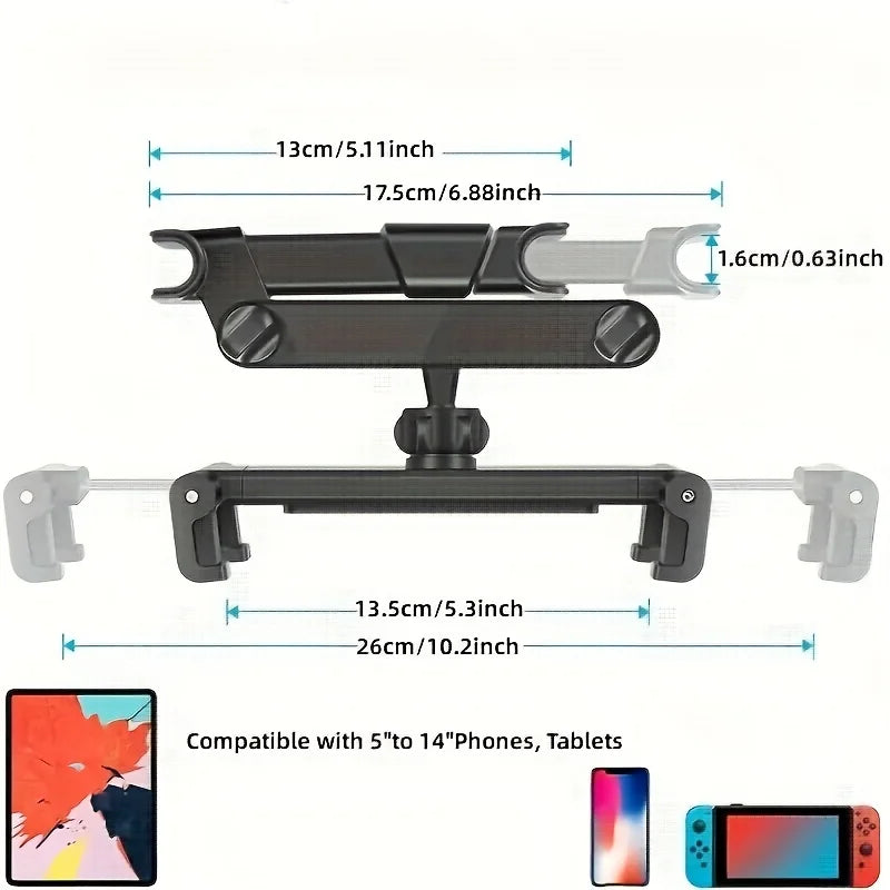 Suporte de encosto de cabeça para tablet, berço compatível com dispositivos para telefones celulares e tablets - BrasBest