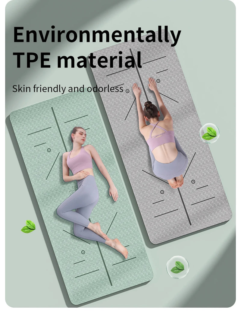 Tapete de Yoga com Alça para Mulheres, Antiderrapante, Eco Friendly, Exercício Fitness, Workout Mats, Casa, Pilates - BrasBest