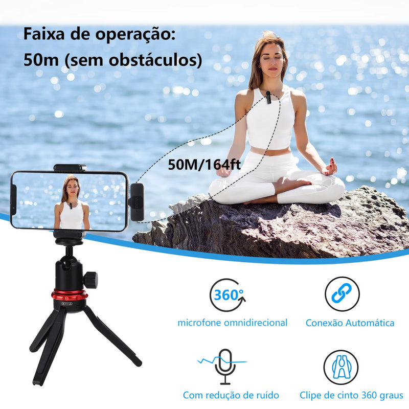 Microfone Sem Fio Profissional Boya BY Lavalier Mini Lapela - Condensador de Alta Qualidade