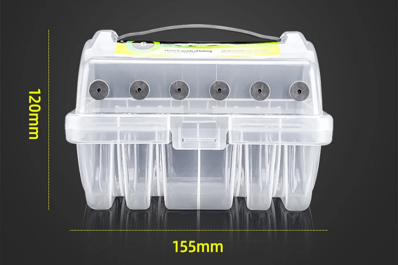 Caixa Porta Linha de Pesca, Tackle Box BEARKING - Distribuidor com 6 Compartimentos Dupla Face, Acessórios de Pesca Organizados