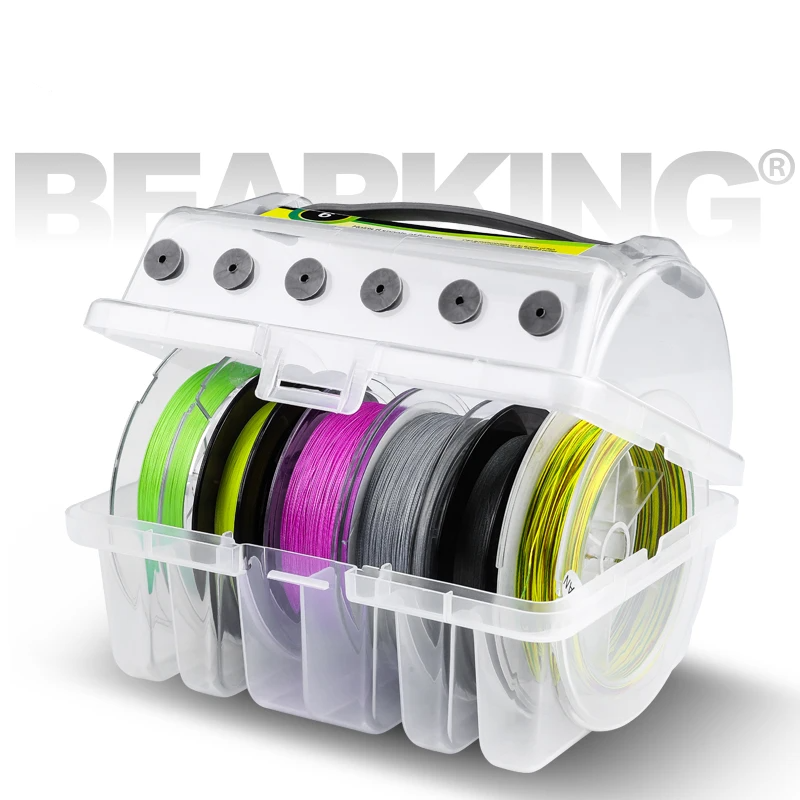 Caixa Porta Linha de Pesca, Tackle Box BEARKING - Distribuidor com 6 Compartimentos Dupla Face, Acessórios de Pesca Organizados